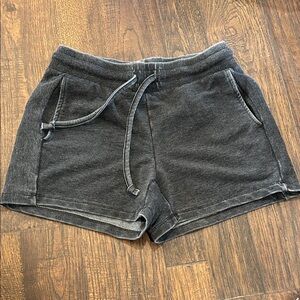 Women's Washed Black Athletic Drawstring Shorts